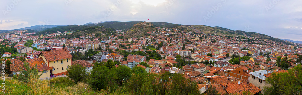 A panorama view of old historical Kastamonu city from Turkey