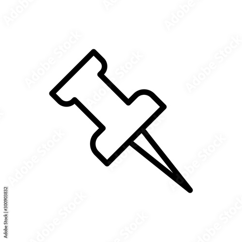 Thumb Pin Vector Icon White Background