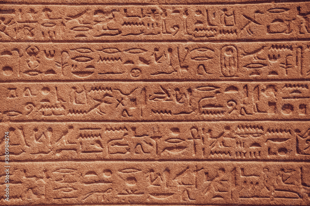 close up of Egyptian hieroglyphs on the wall close up of Egyptian hieroglyphs on the wall