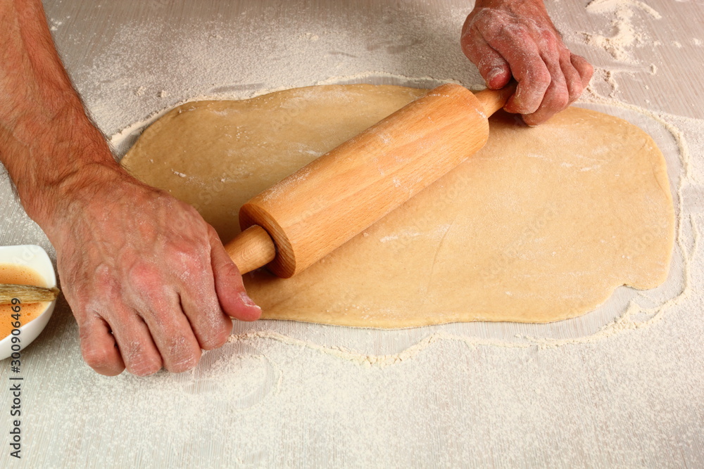 Rolling Out Yeast Dough. Making Poppy Seed Snail. Sweet Roll Bun. Rolling Out Yeast Dough. Making Poppy Seed Snail. Sweet Roll Bun.