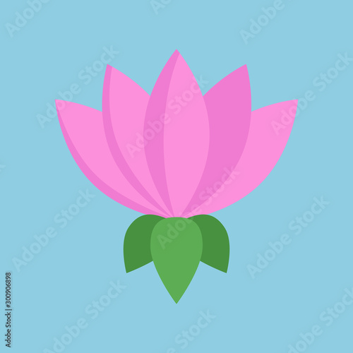 Lotus flower, illustration, vector on white background.