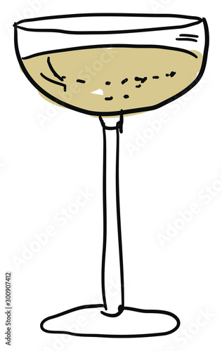 Dry martini sketch, illustration, vector on white background.