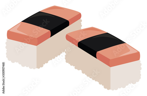 Musubi, illustration, vector on white background.
