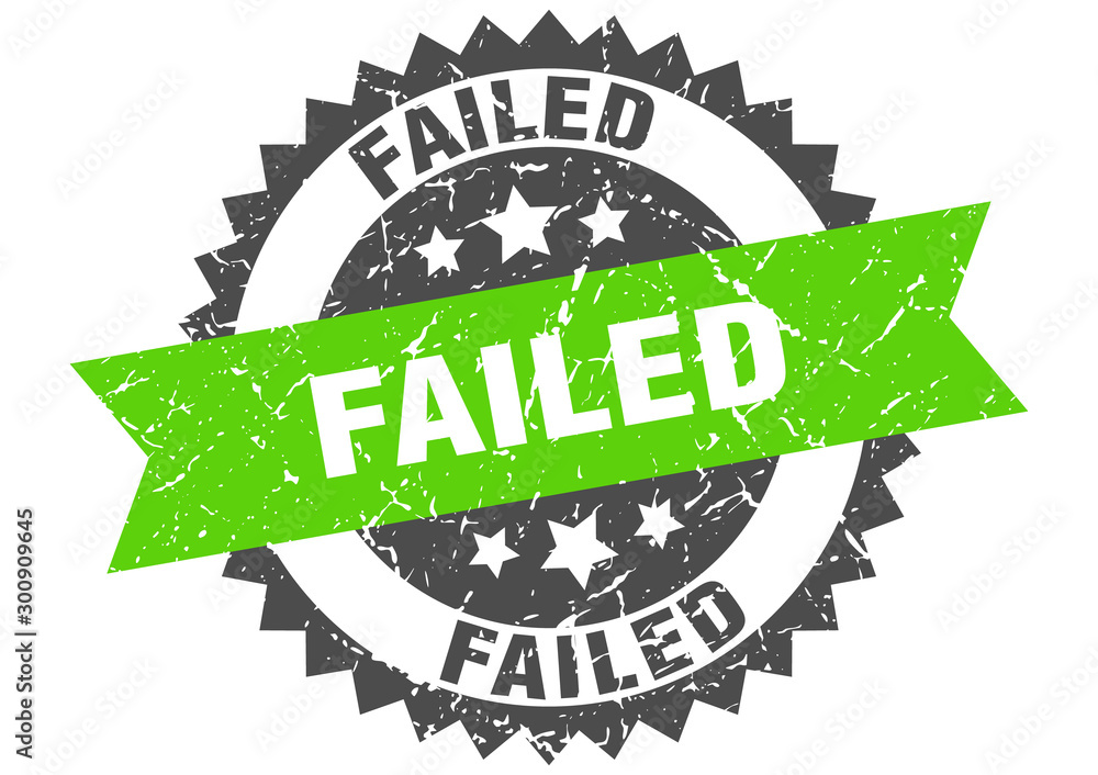 Fototapeta premium failed grunge stamp with green band. failed