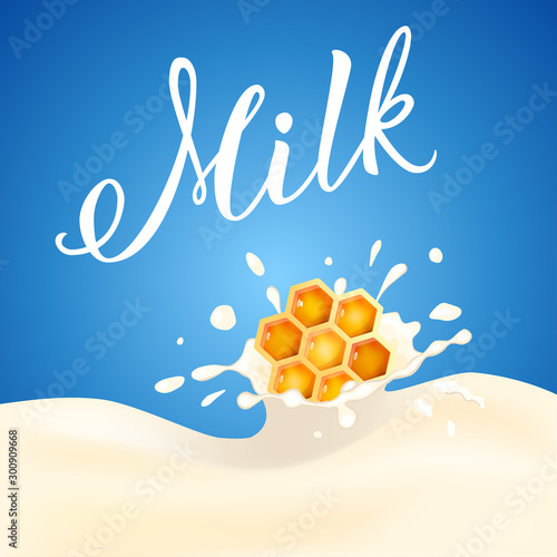 Honeycomb and  milk.