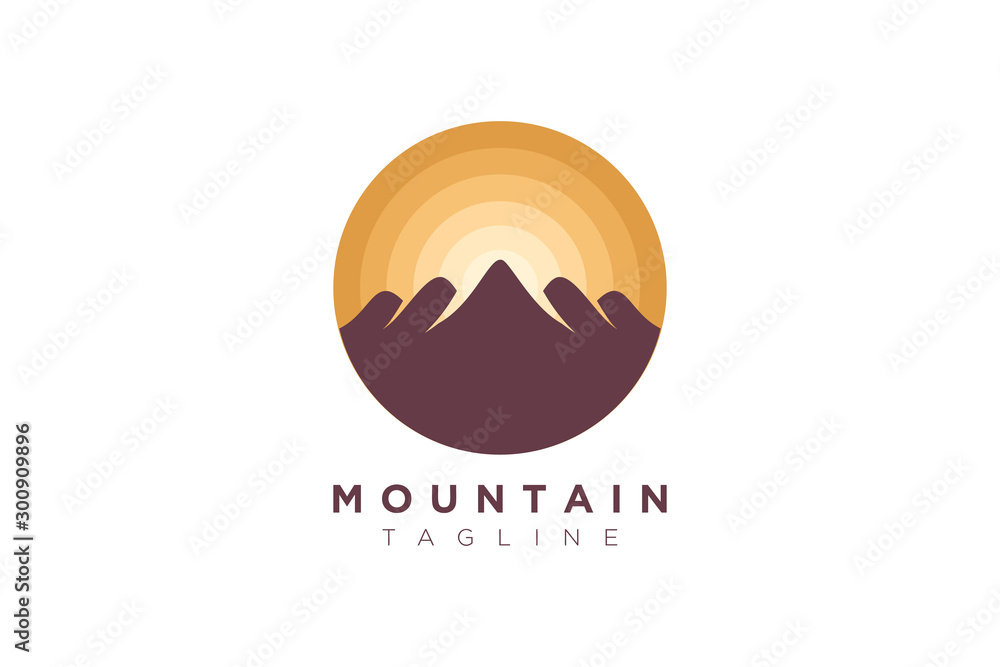 Illustration Vector Graphic of Mountain with Sun. Logo and Icon Perfect for Adventure, Travel, Climbing, Exploration, Camping, Tourism, etc. Illustration Vector Graphic of Mountain with Sun. Logo and Icon Perfect for Adventure, Travel, Climbing, Exploration, Camping, Tourism, etc.
