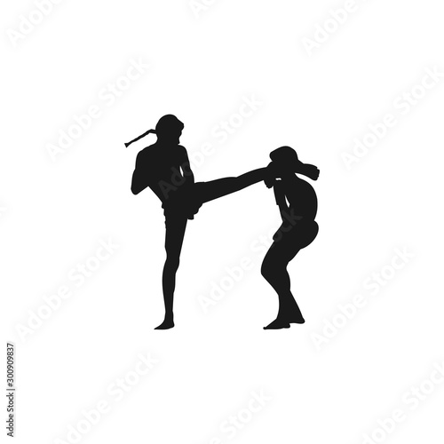 kick boxing Sport Silhouettes Activity, art vector design © Andreflamboyan