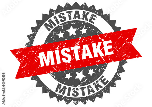 mistake grunge stamp with red band. mistake