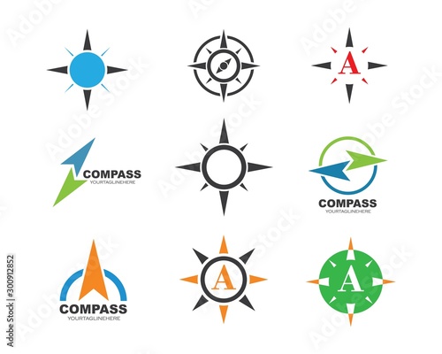 compass logo vector tempate ilustration