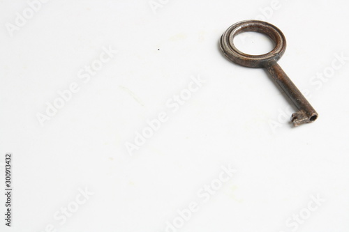 old closet key in color background