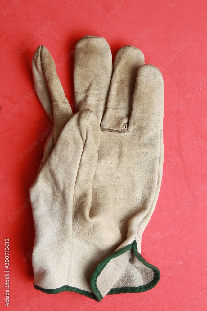 Pre-owned Leather Gloves In Red