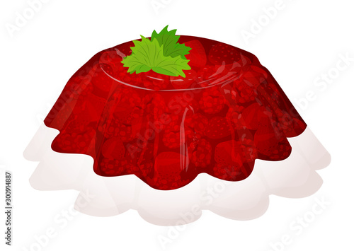 Cartoon jelly isolated on a white background. Vector illustration.