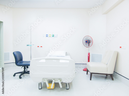 hospital bed specially designed for hospitalized patients or others in need of some form of intensive care. © sukan