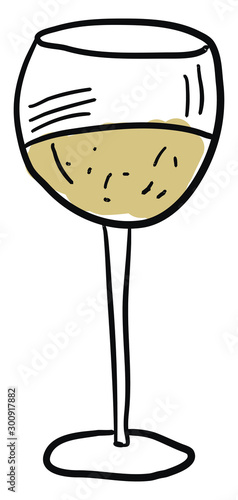 White wine, illustration, vector on white background.