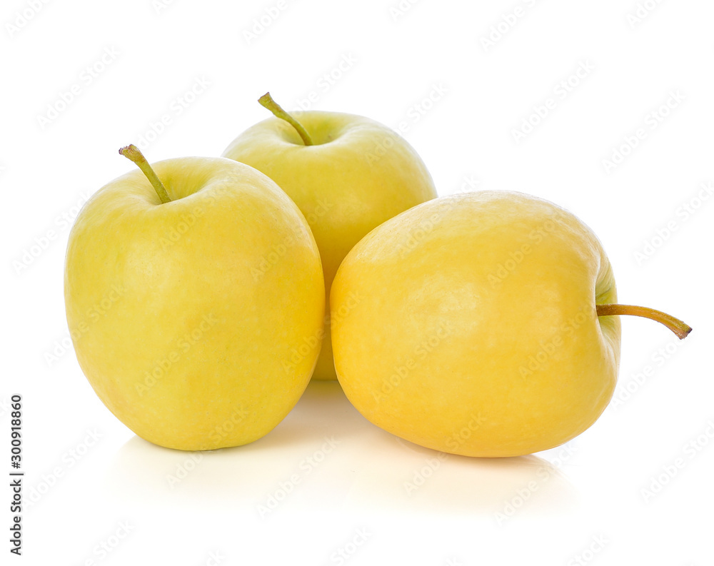 Fresh yellow apple isolated on white background Fresh yellow apple isolated on white background