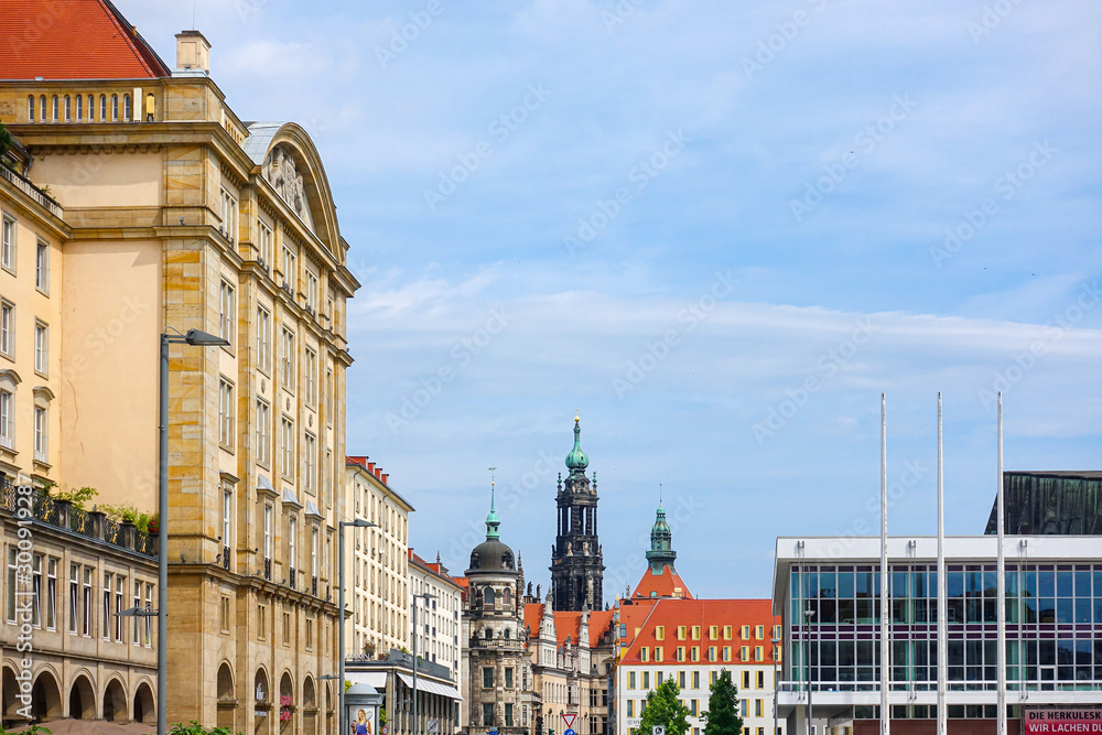 DRESDEN, GERMANY - July 23, 2017: street view of Dresden, Germany