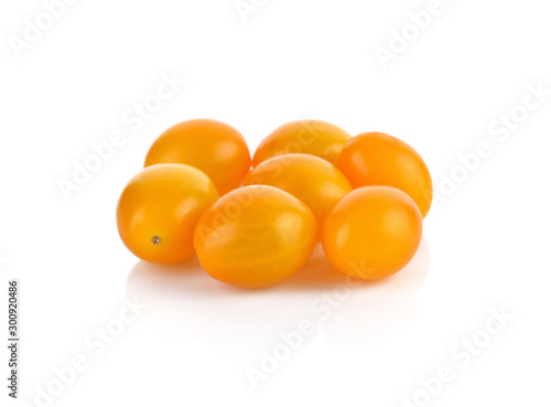 yellow tomatoes on white background