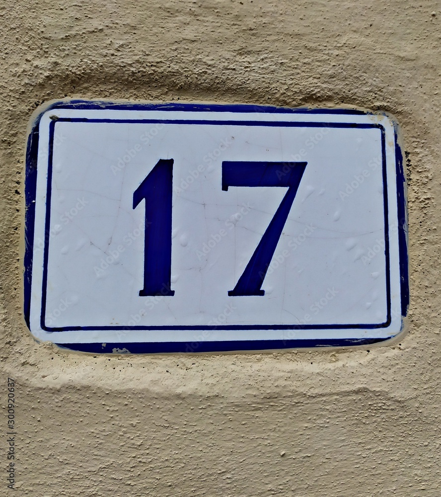 Italy: Road signal (Number Seventeen). Italy: Road signal (Number Seventeen).