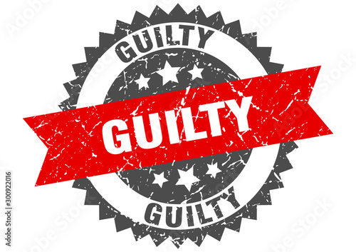 guilty grunge stamp with red band. guilty