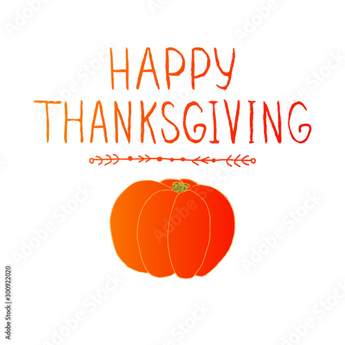 Thanksgiving day vector. Hand drawn vector pumpkin traditional design celebration. Autumn pumpkin. Design Thanksgiving template