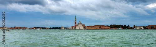Venice, Venetian lagoon with the Basilica of San Giorgio Maggiore in Renaissance style by the architect Andrea Palladio. UNESCO world heritage site, Veneto, Italy, Europe