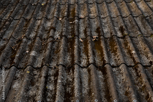 Old black roof texture background.