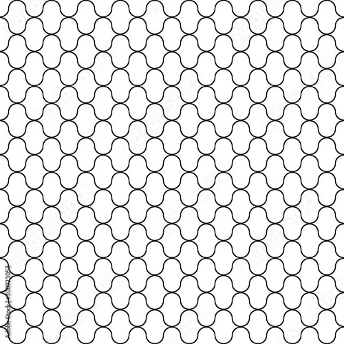 Seamless pattern. Black line texture on white background.