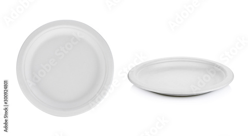 Obraz na plátne white paper plate isolated on white background