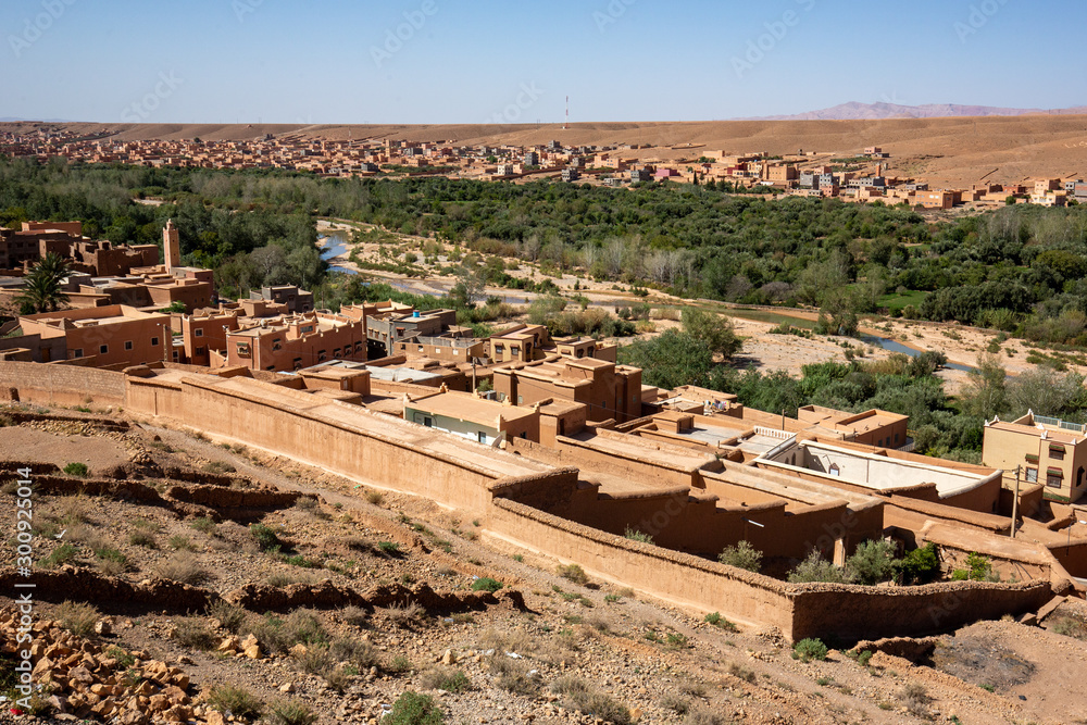 Top view and roofs of traditional Moroccan mud houses