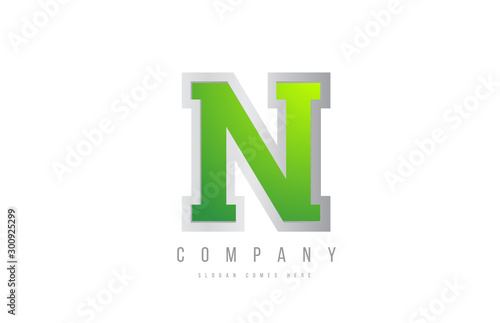 alphabet letter N in green grey white color for company icon logo design Free Download alphabet letter N in green grey white color for company icon logo design - GFXLoad