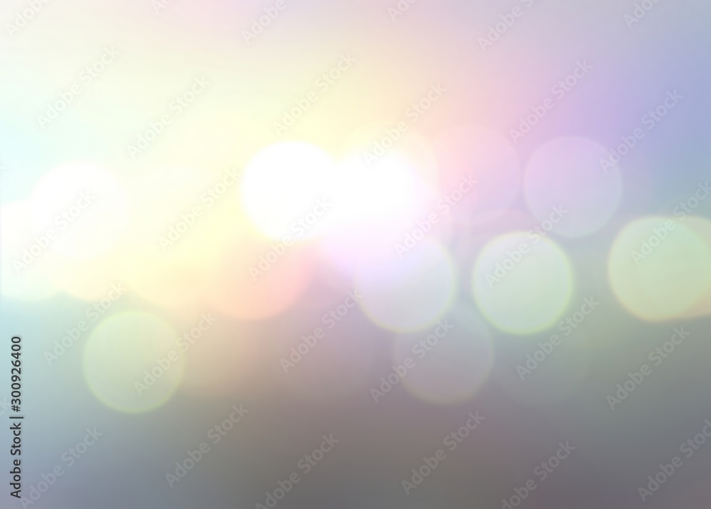 Wonderful lights pattern. Bokeh holiday background. Grey pink lilac yellow green iridescent silver backdrop. Magical new year illustration. Wonderful lights pattern. Bokeh holiday background. Grey pink lilac yellow green iridescent silver backdrop. Magical new year illustration.