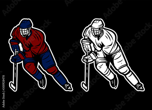player ice hockey vector