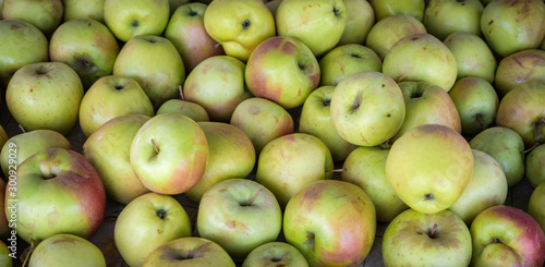 Fruits in a street market - apples.