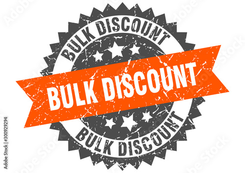 bulk discount grunge stamp with orange band. bulk discount