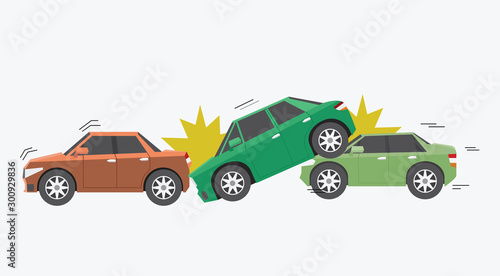 Car brake suddenly Causing an accident beyond a car crashing heavily