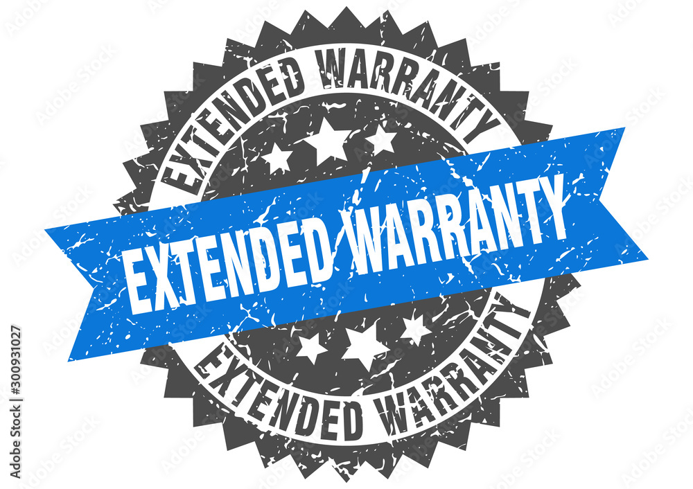 Obraz premium extended warranty grunge stamp with blue band. extended warranty