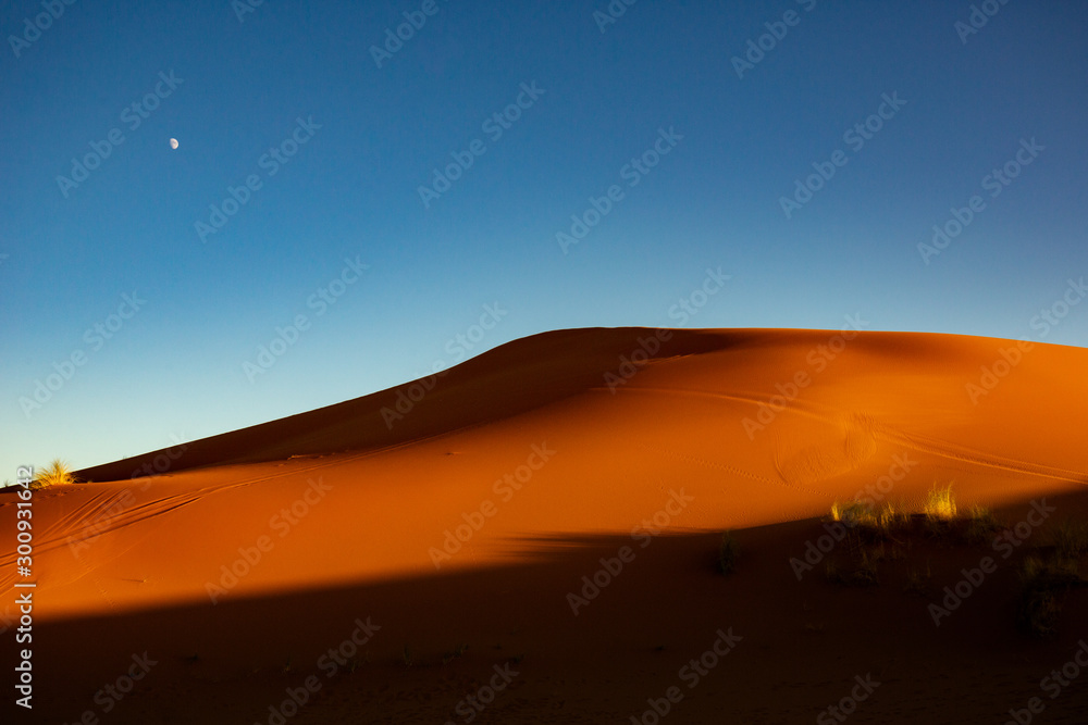 Sahara Desert during sunset, Merzouga, Morocco Sahara Desert during sunset, Merzouga, Morocco