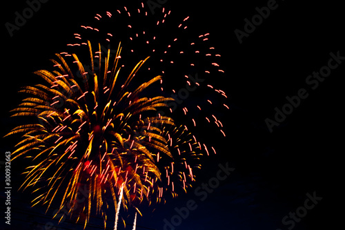  Brightly colorful fireworks and salute of various colors