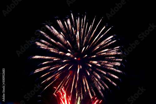  Brightly colorful fireworks and salute of various colors