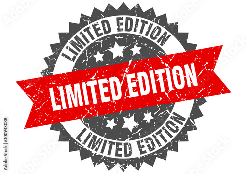limited edition grunge stamp with red band. limited edition