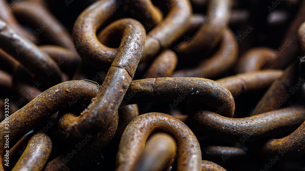 Close up beautiful old iron chain background texture. Close up beautiful old iron chain background texture.