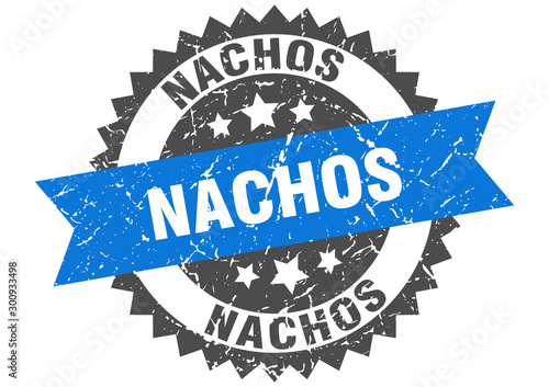 nachos grunge stamp with blue band. nachos