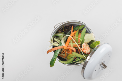 trash bin for composting with leftover from kitchen