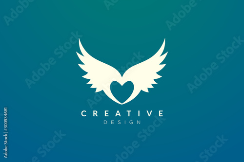 The idea of design is a combination of heart and wing with a minimalist and elegant form