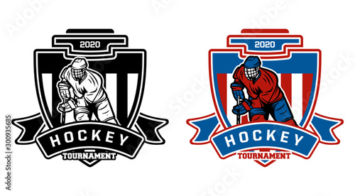 ice hockey tournament badge vector
