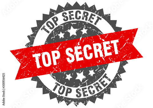 top secret grunge stamp with red band. top secret