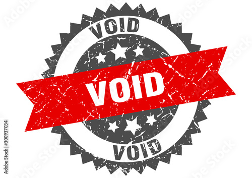 void grunge stamp with red band. void
