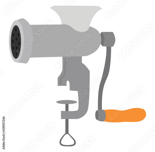 Meat grinder, illustration, vector on white background.