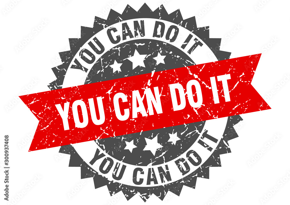 Obraz premium you can do it grunge stamp with red band. you can do it