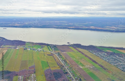 Aerial view of the St Lawrence River outside of Quebec City, Canada photo